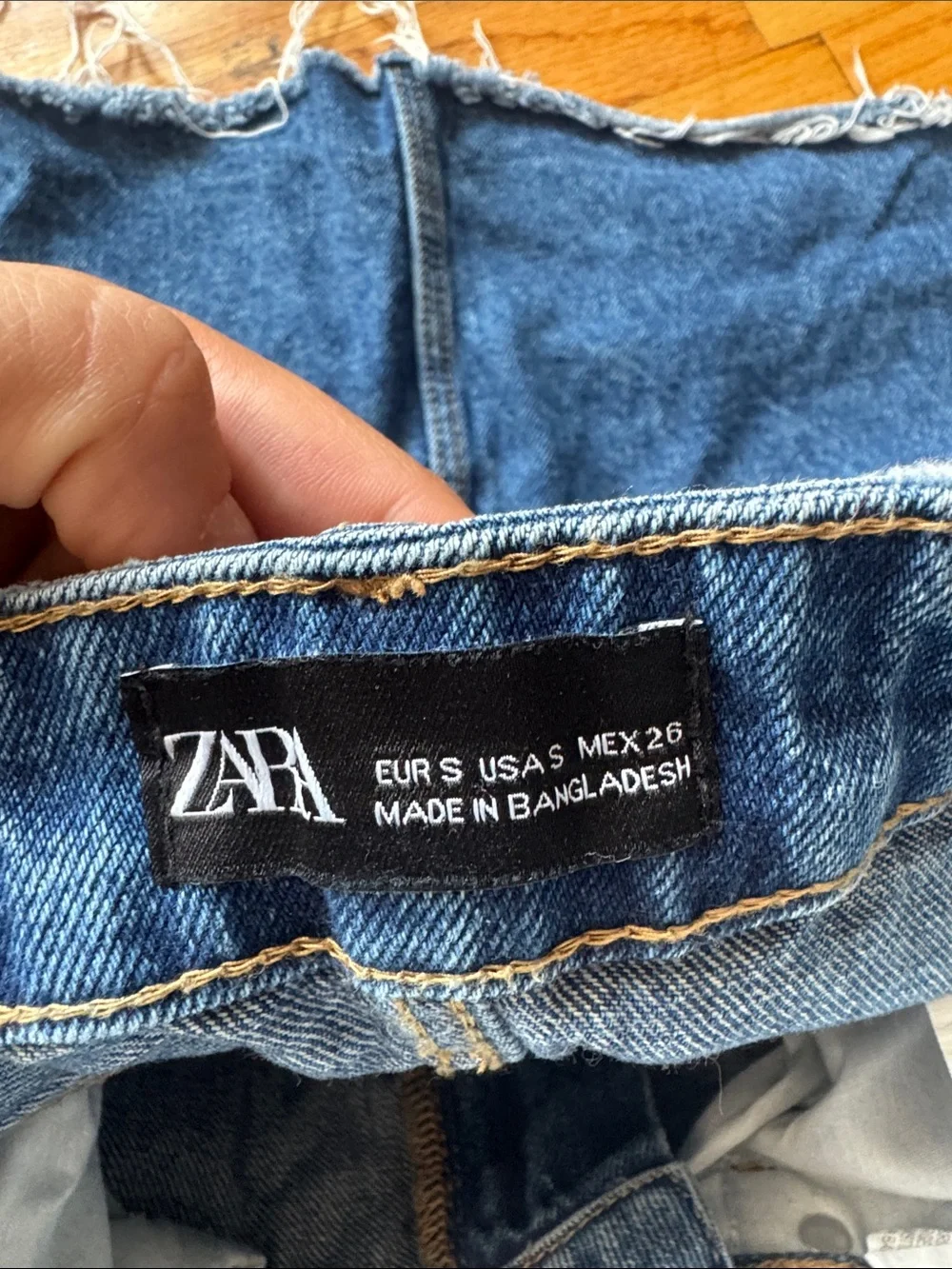 Classic Blue Denim Mini Skirt - Raw Hem